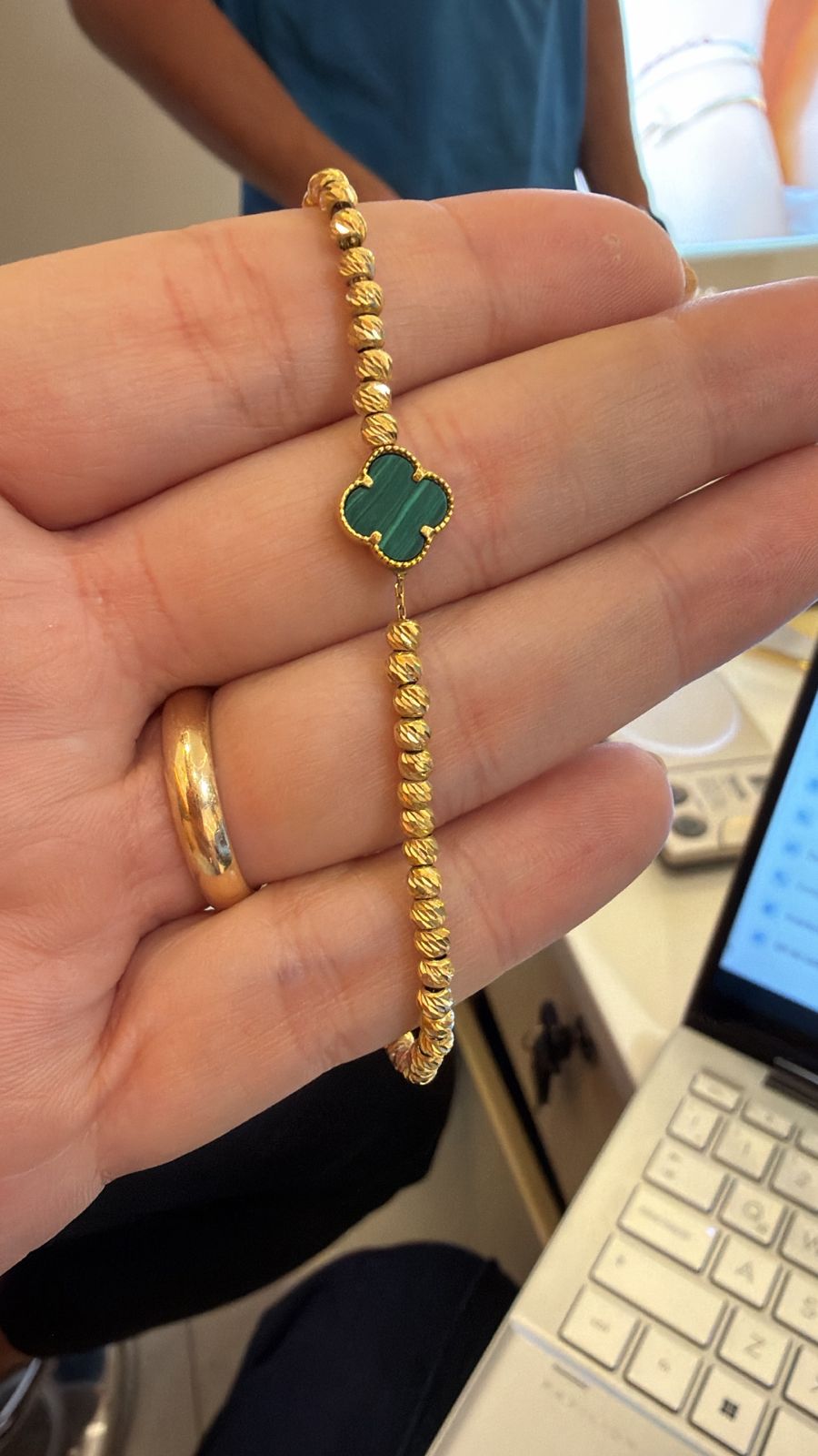PULSERA ALHAMBRA VERDE 18K 5.1G 21CM